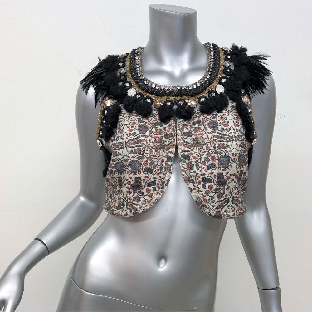 Isabel Marant Vest Jano Feather Crystal Chain - Picture 1 of 7